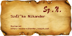 Szőke Nikander névjegykártya